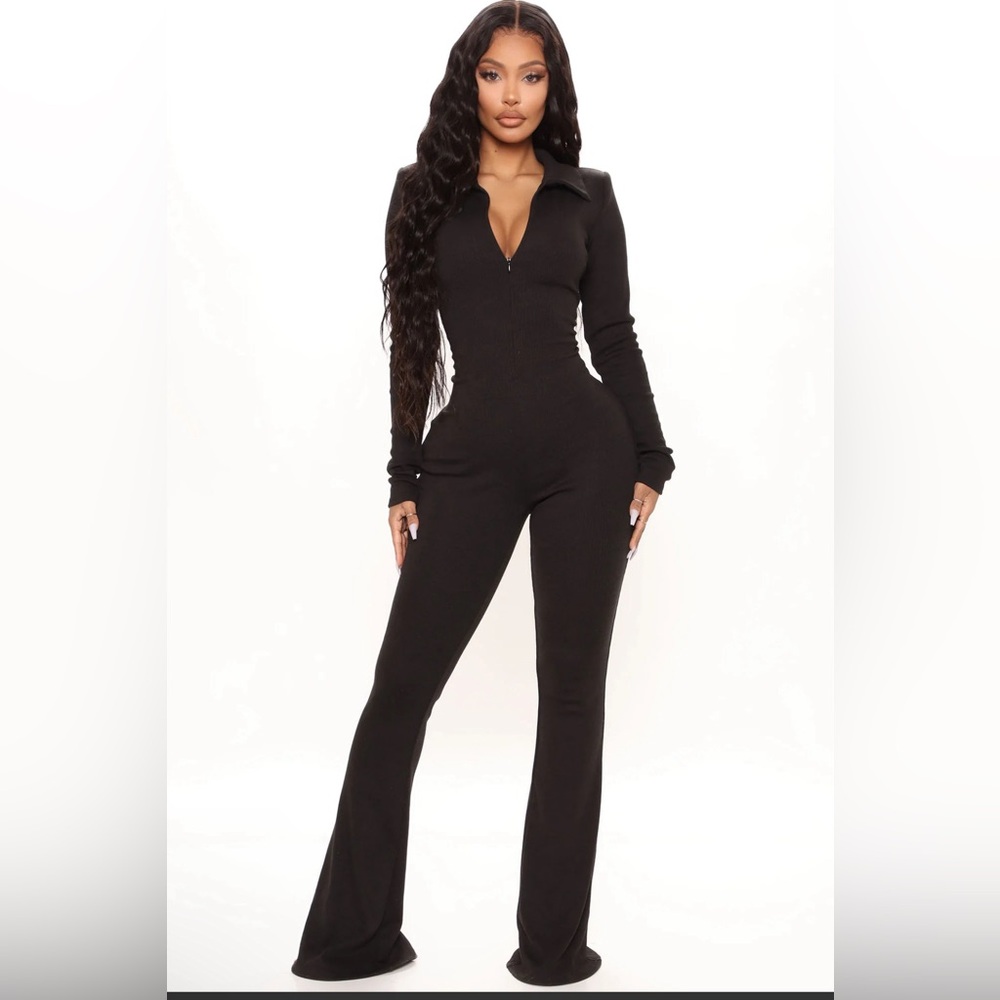 Black long sleeve jumpsuit